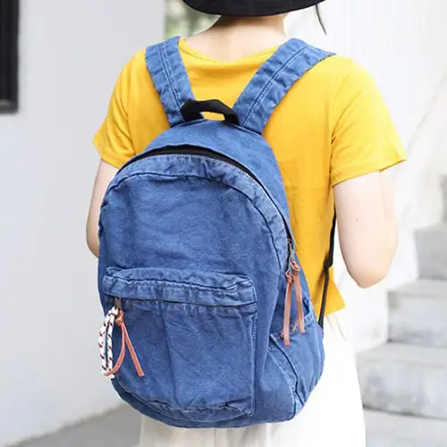 Trendy Canvas Backpack with Stylish Braided Details